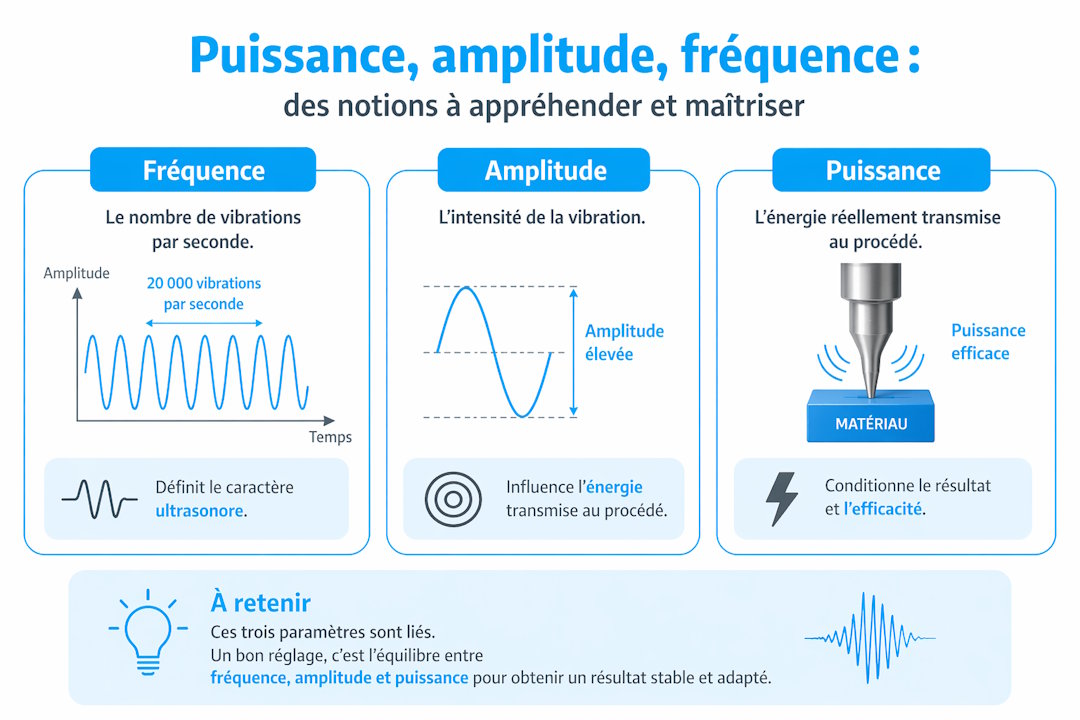 fréquence puissance amplitude ultrasons