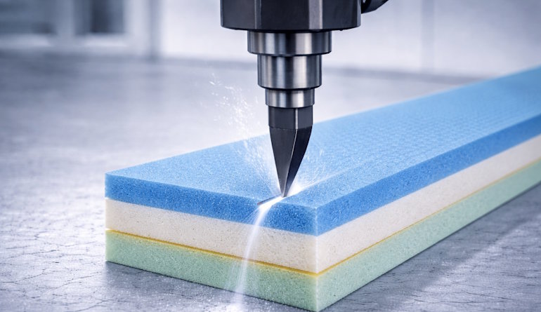 ultrasonic-cutting-of-polyurethane-foam