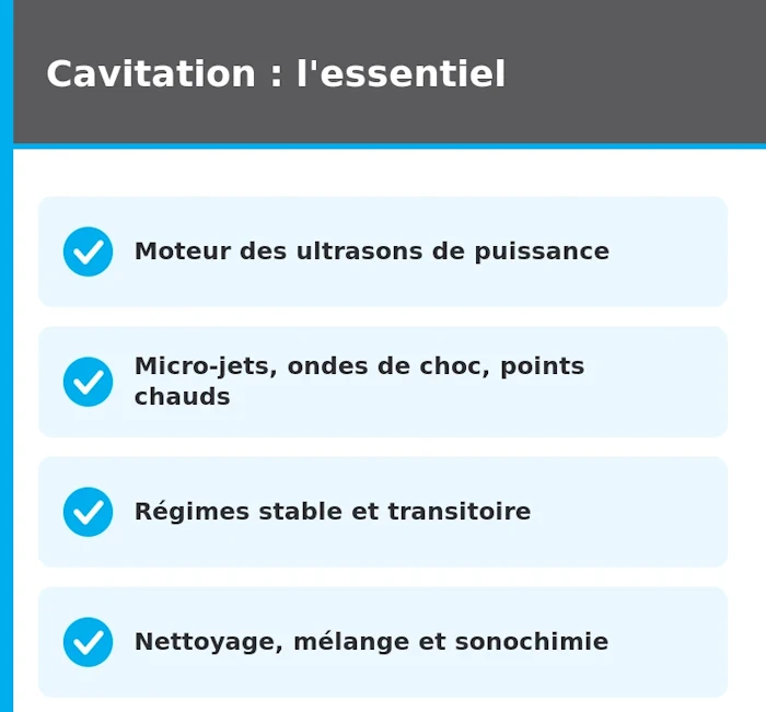 synthèse des applications de cavitation